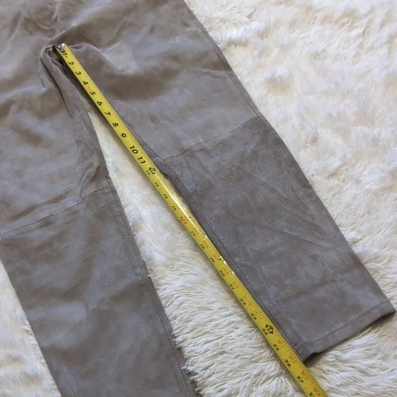 Zinga Lamb Leather Grey Suede Noah Boyfriend Pants Size 38/8 - Picture 15 of 15